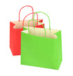 two shopping bags on white background
