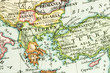 Vintage (1907 copyright-expired) map showing countries Vintage (1907 copyright-expired) map showing countries