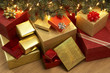 Group Of Christmas Presents Under Tree