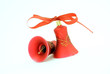 Two red christmas bells