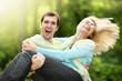 Happy couple outdoors