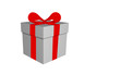 Abstract gift box isolated over white background