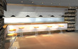 3D render of modern house interior, mini-bar as detail