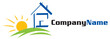 house logo with sun