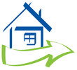 house logo with arrow