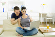 Couple shopping on internet paying by credit card. Couple shopping on internet paying by credit card.