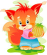 The fox with a nut