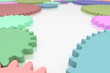 Technical solution, 3d gears on white