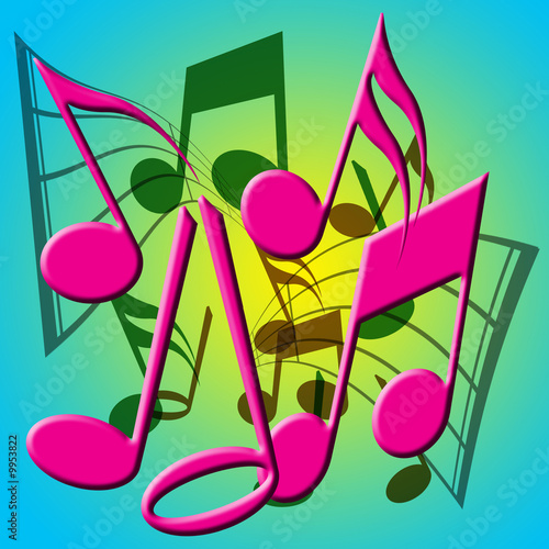 musical notes background. A Colorful Musical Notes