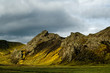 Mountains with dramatic sky in Iceland