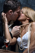 young couple in love kissing