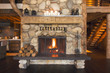 Photo: Rustic Fireplace in Log Cabin Rustic Fireplace in Log Cabin