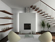 Modern design interior of living-room. 3D render Modern design interior of living-room. 3D render