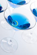 Blue Martini Cocktail with a Lemon Twist