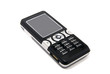 black cell phone isolated on white background