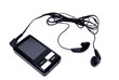 mp3 player and earphones isolated on white background