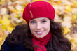 Foto: Girl with red roses in smiles Girl with red roses in smiles