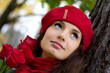 Foto: Girl with red roses in smiles Girl with red roses in smiles