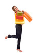 Shopping girl with colorful bag
