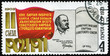 Stamps isolated on blacke background,Russia.