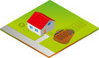 Haus mit Erdwärme schematisch