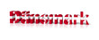 dänemark 3d text symbol reflektion