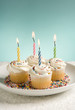 Birthday Cupcakes with Colored Candles