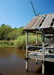 Wood Covered Pier on Bayou Wood Covered Pier on Bayou