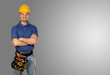 standing young worker with space for text standing young worker with space for text