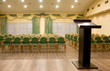Modern auditorium hall for presentation with tribune