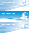 three vector headers with globes for environmental company