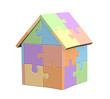 3d house made of parts of a puzzle 3d house made of parts of a puzzle