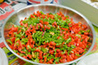 Plato de pimientos troceados