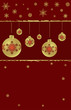 Red card with christmas balls
