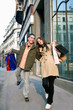 couple in love enjoying holiday shopping