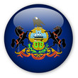 Illustration: Pennsylvania state flag button Pennsylvania state flag button