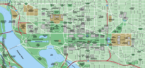Illustration: Washington DC Map Washington DC Map