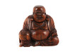 Wooden Buddha isolated on white. Includes clipping path