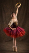 Danseuse-classique-tutu rouge-tambourin Danseuse-classique-tutu rouge-tambourin