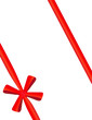 Red tape with a bow packing of a celebratory gift