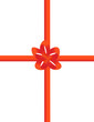 Red tape with a bow packing of a celebratory gift