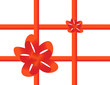 Red tape with a bow packing of a celebratory gift