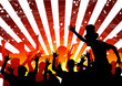 Crowd at discotheque in an abstract background