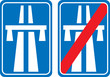 panneau entrée et sortie d'autoroute