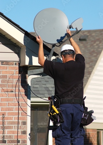 Photo: Satellite dish technician Satellite dish technician