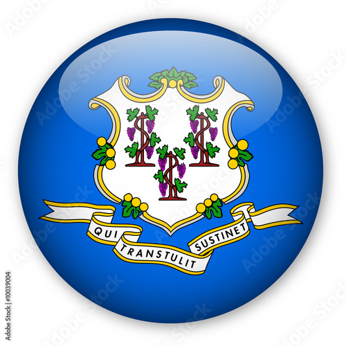 Illustration: Connecticut State Flag Button Connecticut State Flag Button