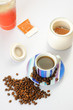 A set of household utensils for coffee