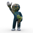 3d earth like a human shape