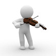 3d human plays with his violin