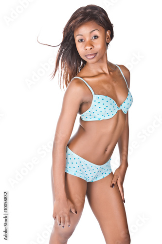 Photo: sexy african girl with long hair in swimsuit sexy african girl with long hair in swimsuit